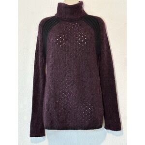 SEE BY CHLOE 8 Purple Mohair Alpaca Wool Blend Turtleneck Sweater Quite Luxury